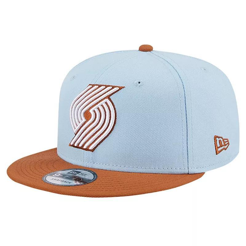 Mens New Era Blue/Brown Portland Trail Blazers 2-Tone Color Pack 9FIFTY Snapback Hat Product Image