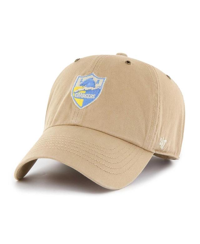 Mens 47 Brand Khaki Los Angeles Chargers Overton Clean Up Adjustable Hat Product Image