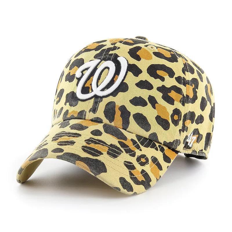 Womens 47 Washington Nationals Tan Cheetah Clean Up Adjustable Hat Product Image