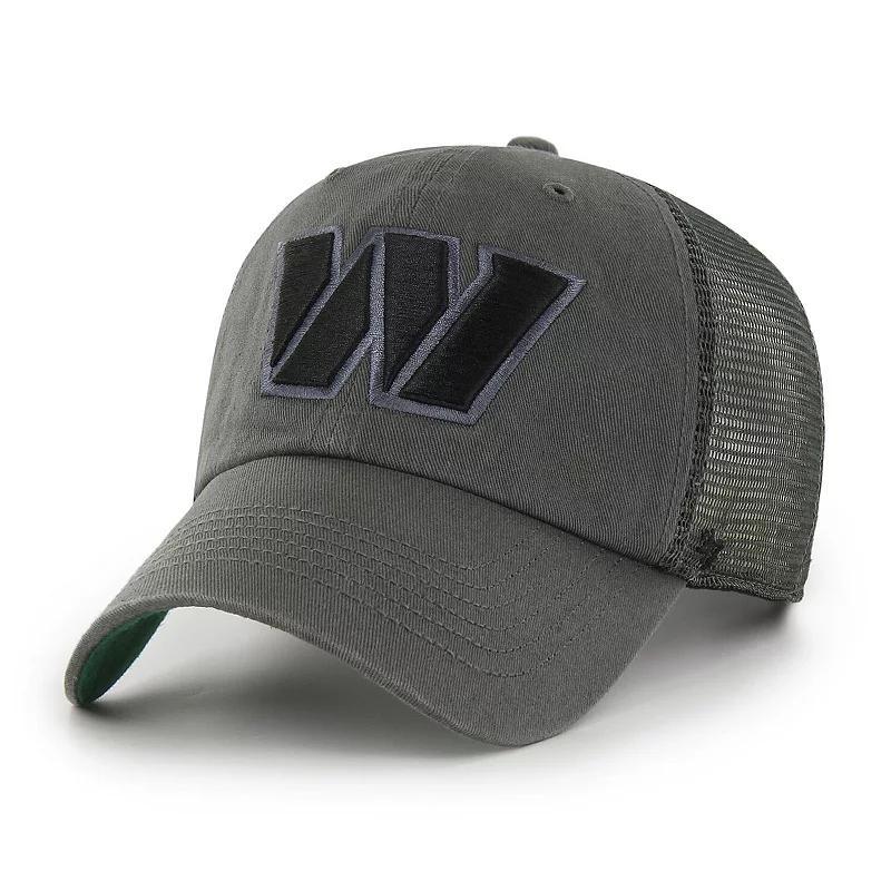 Mens 47 Charcoal Washington Commanders Trawler Clean Up Trucker Snapback Hat Product Image