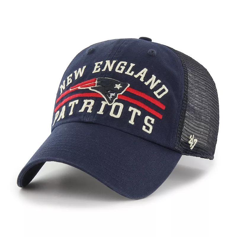 Mens 47 Navy New England Patriots Highpoint Trucker Clean Up Snapback Hat Product Image