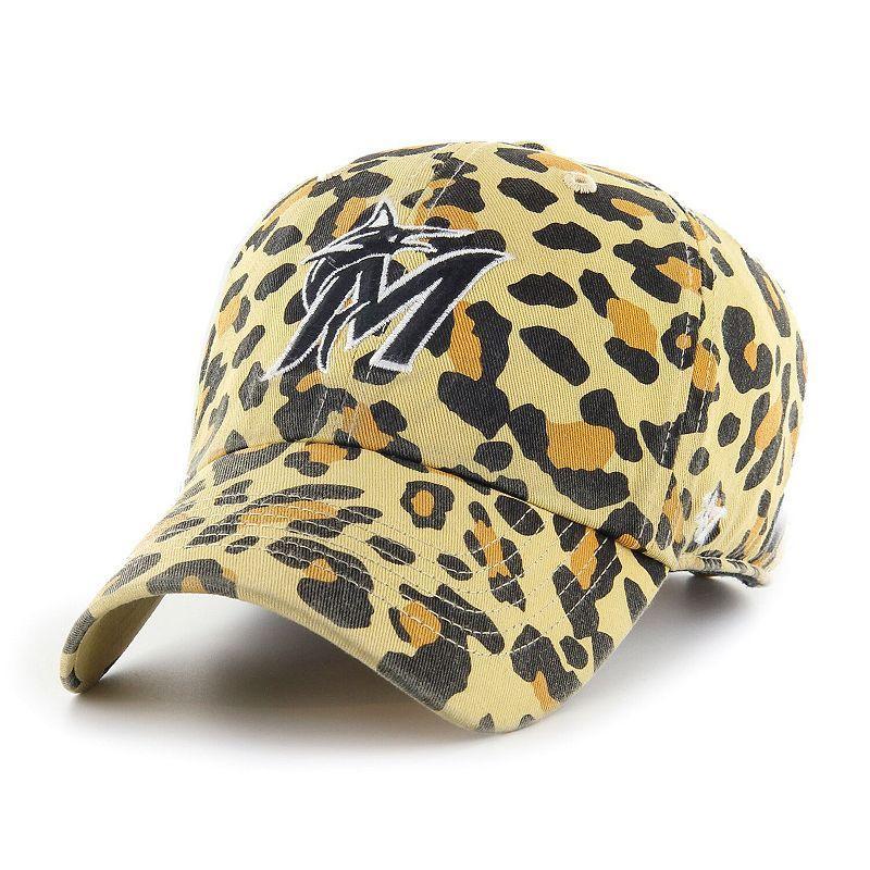 Womens 47 Miami Marlins Tan Cheetah Clean Up Adjustable Hat Product Image