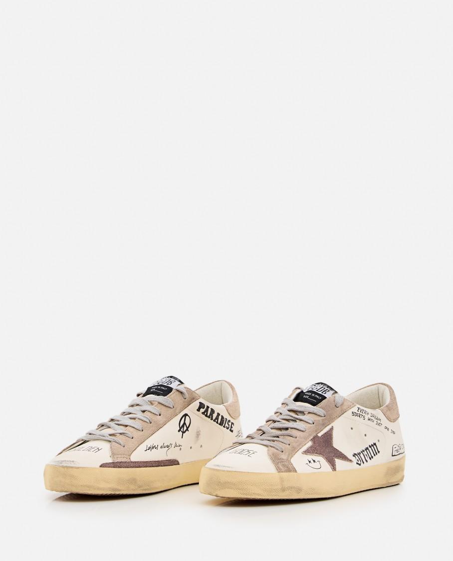 GOLDEN GOOSE Super Star Nappa Upper Nylon Tongue Suede Star And Heel In White Product Image