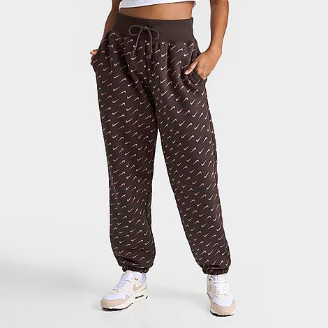 Nike Swoosh Print Cotton Blend Fleece Sweatpants Product Image