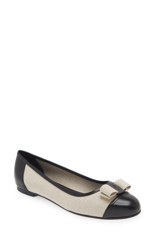 Varina Linen Bow Ballerina Flats Product Image