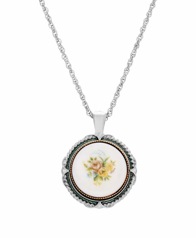 1928 Yellow Flower Pendant Necklace, Womens Product Image