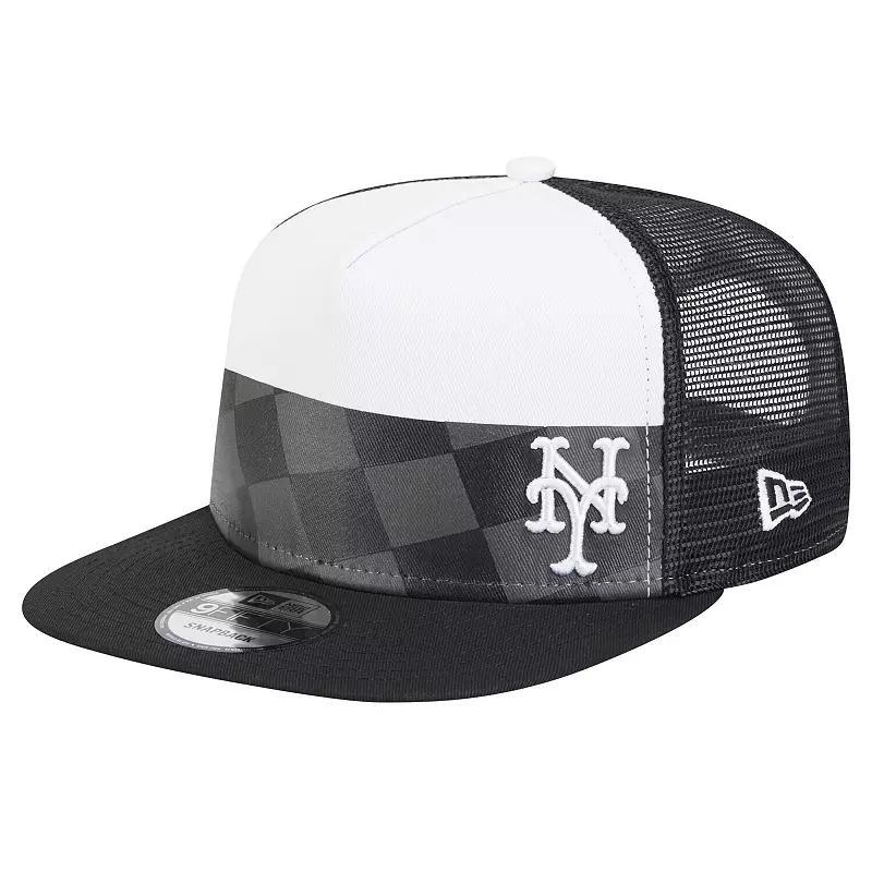 Mens New Era New York Mets Checkmate Trucker 9FIFTY Snapback Hat Product Image