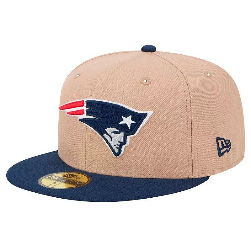 Mens New Era Tan New England Patriots Logo Main 59FIFTY Fitted Hat Product Image