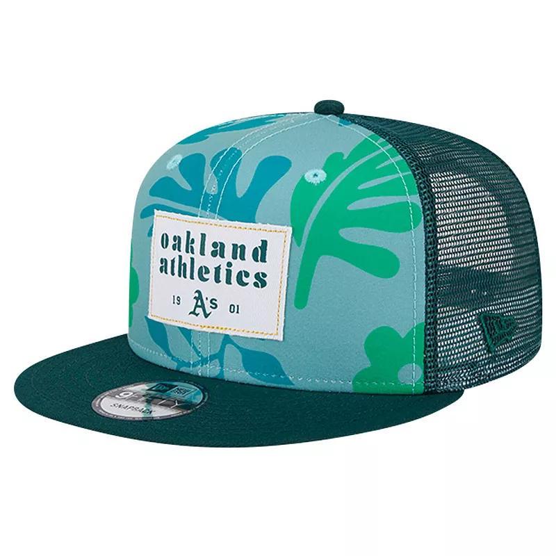 Mens New Era Oakland Athletics Bikini Bottom Trucker 9FIFTY Snapback Hat Product Image