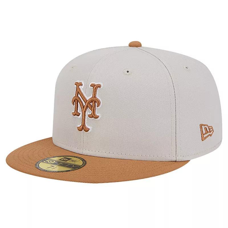 Mens New Era Khaki/Brown New York Mets Two-Tone Color Pack 59FIFTY Fitted Hat Product Image