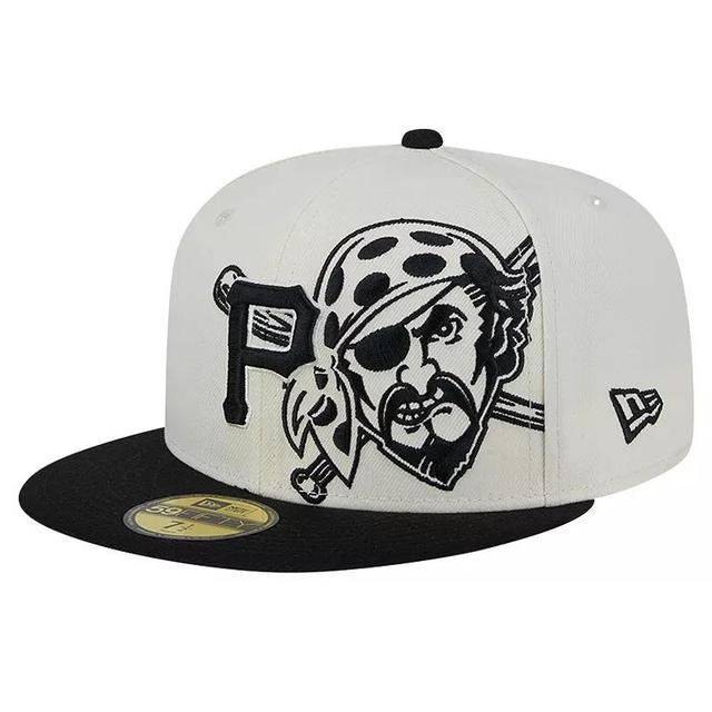 New Era Mens Cream Pittsburgh Pirates Lonestar 59FIFTY Fitted Hat - Cream, Black Product Image