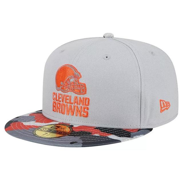 Mens New Era Gray Cleveland Browns Active Camo 59FIFTY Fitted Hat Product Image