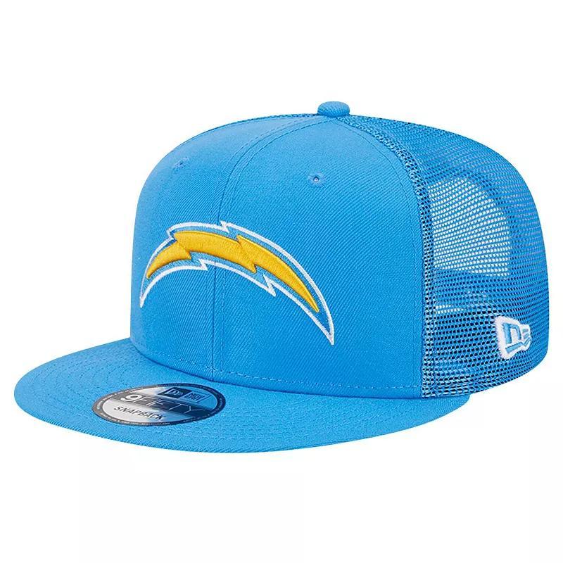 Mens New Era Powder Blue Los Angeles Chargers Main Trucker 9FIFTY Snapback Hat Product Image