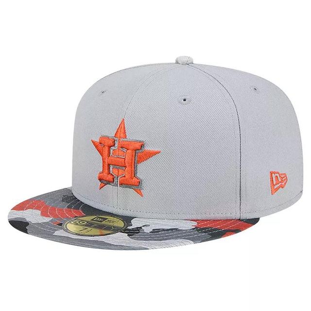 Mens New Era Gray Houston Astros Active Team Camo 59FIFTY Fitted Hat Product Image