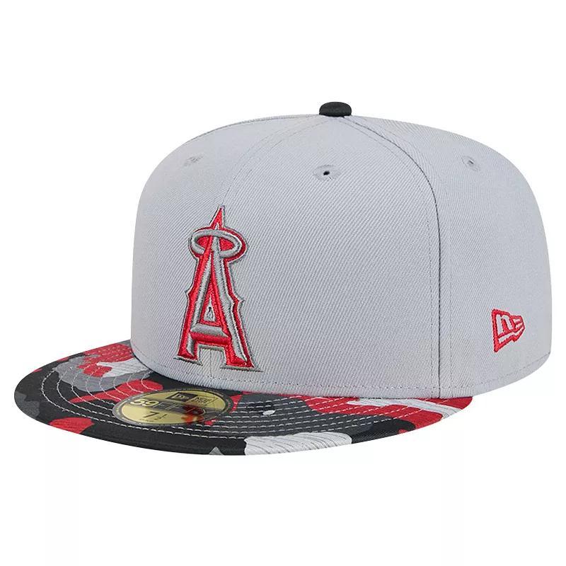 Mens New Era Gray Los Angeles Angels Active Team Camo 59FIFTY Fitted Hat Product Image