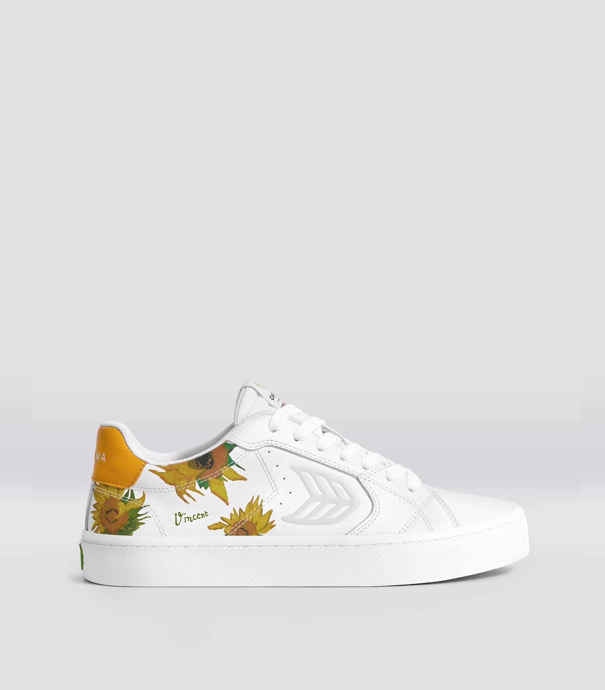 Cariuma VGM SALVAS White Leather Sunflowers Sneaker Product Image
