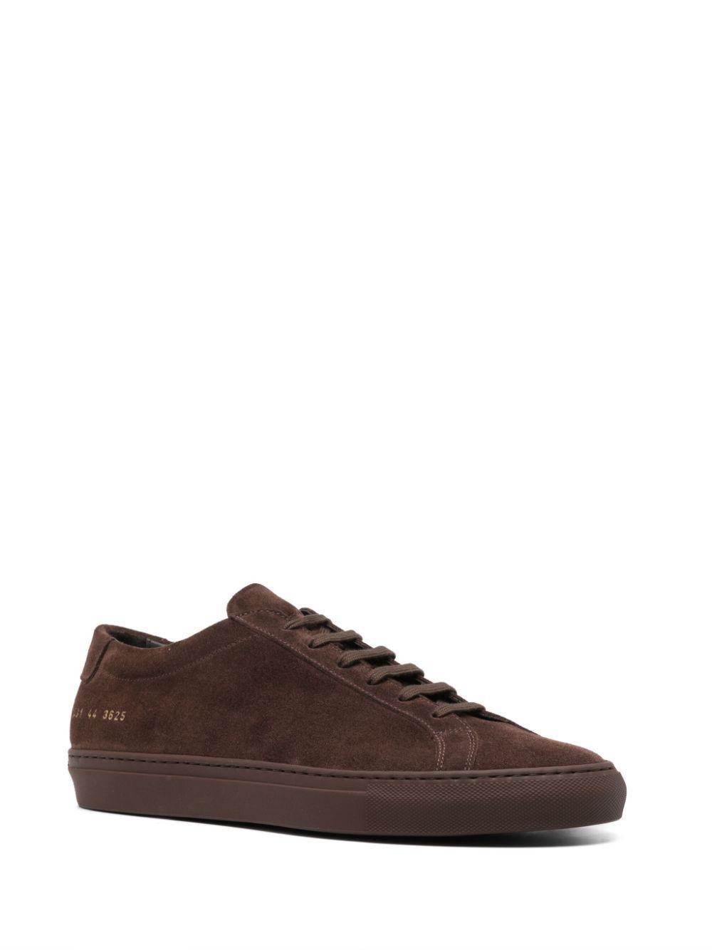 COMMON PROJECTS Mens Clay Suede Achilles Low Number-print Suede Low-top Trainers In Brown Product Image