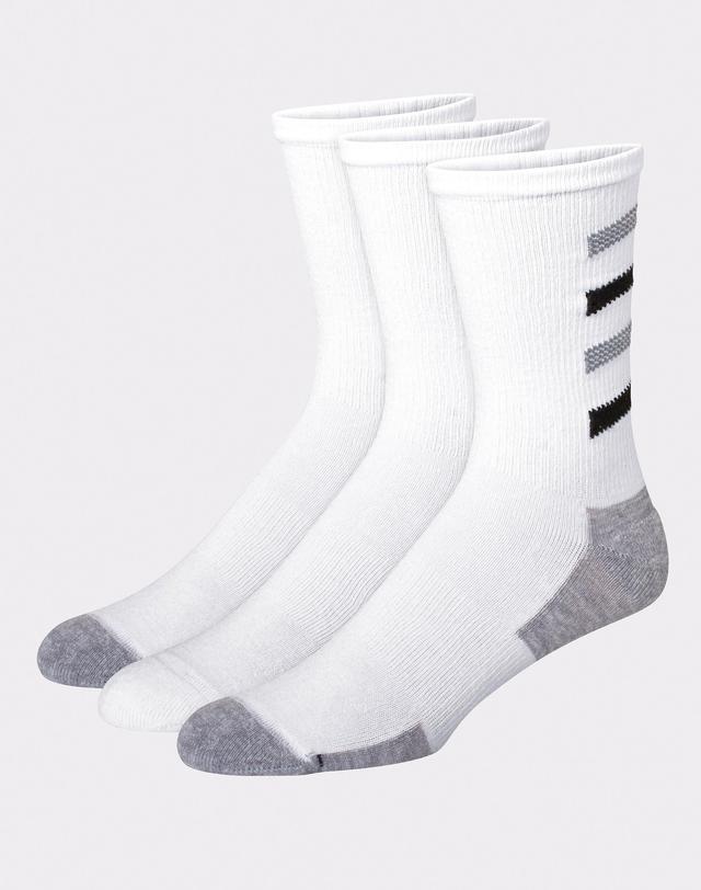 Hanes Cool DRI Mens Crew Socks with Ventilation, 3-Pairs White 12-14 Product Image