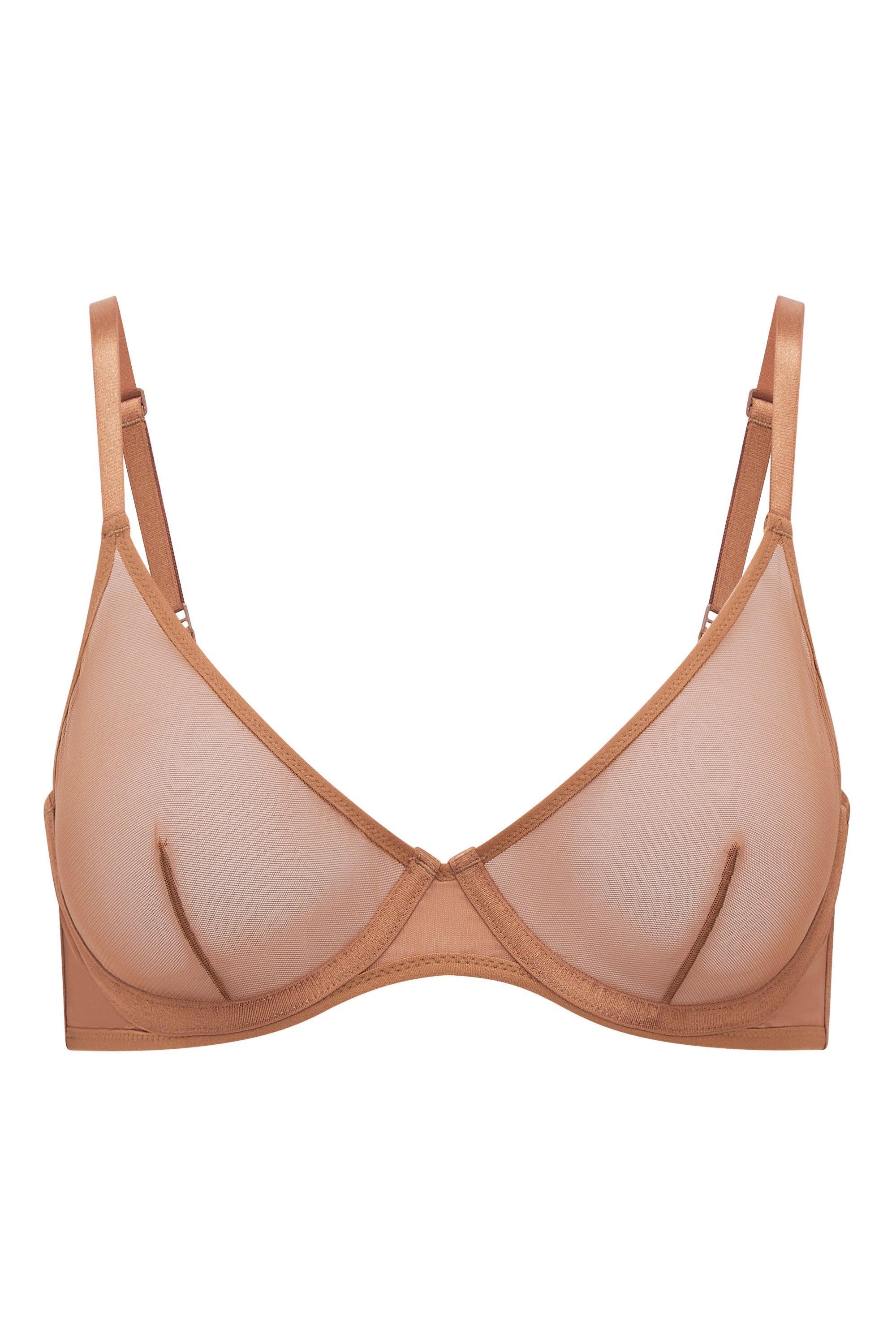 Soft Mesh Single Layer Underwired Bra in Honey Product Image