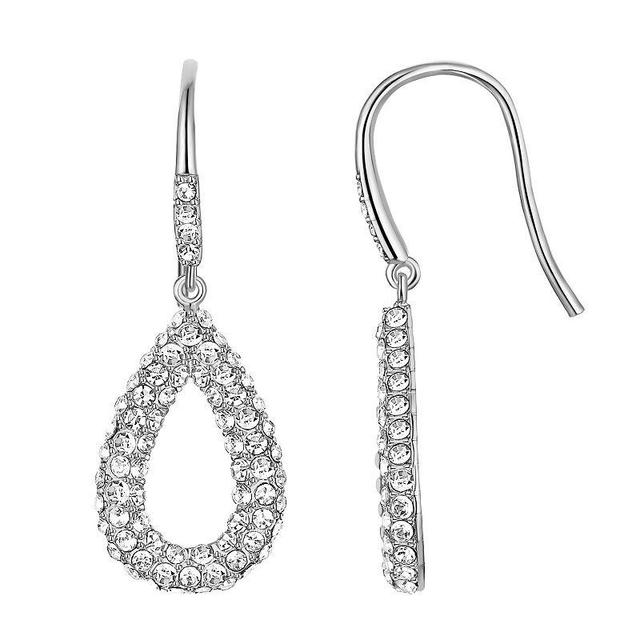 Chrystina Crystal Teardrop Dangle Earrings, Womens, Silver Tone Product Image