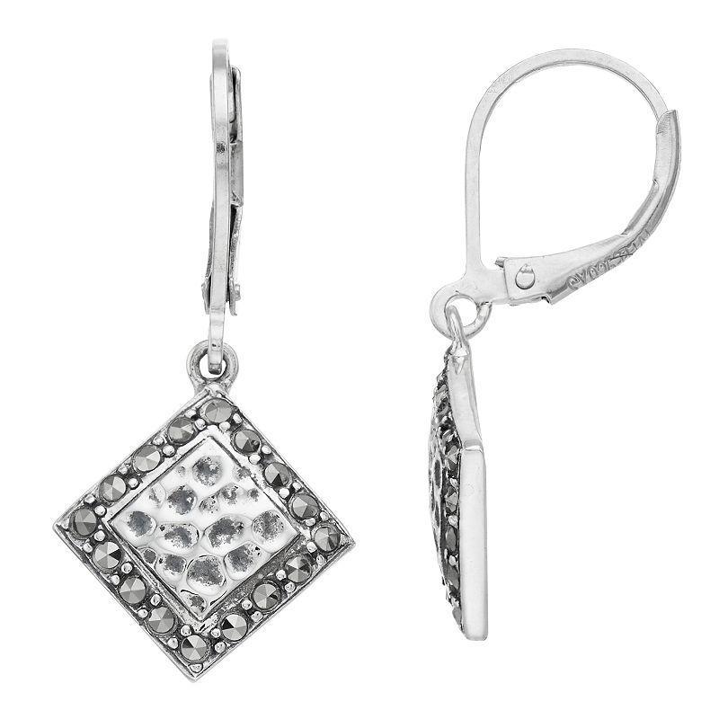 Lavish by TJM Sterling Silver Marcasite Hidden Texture Earrings, Womens Product Image