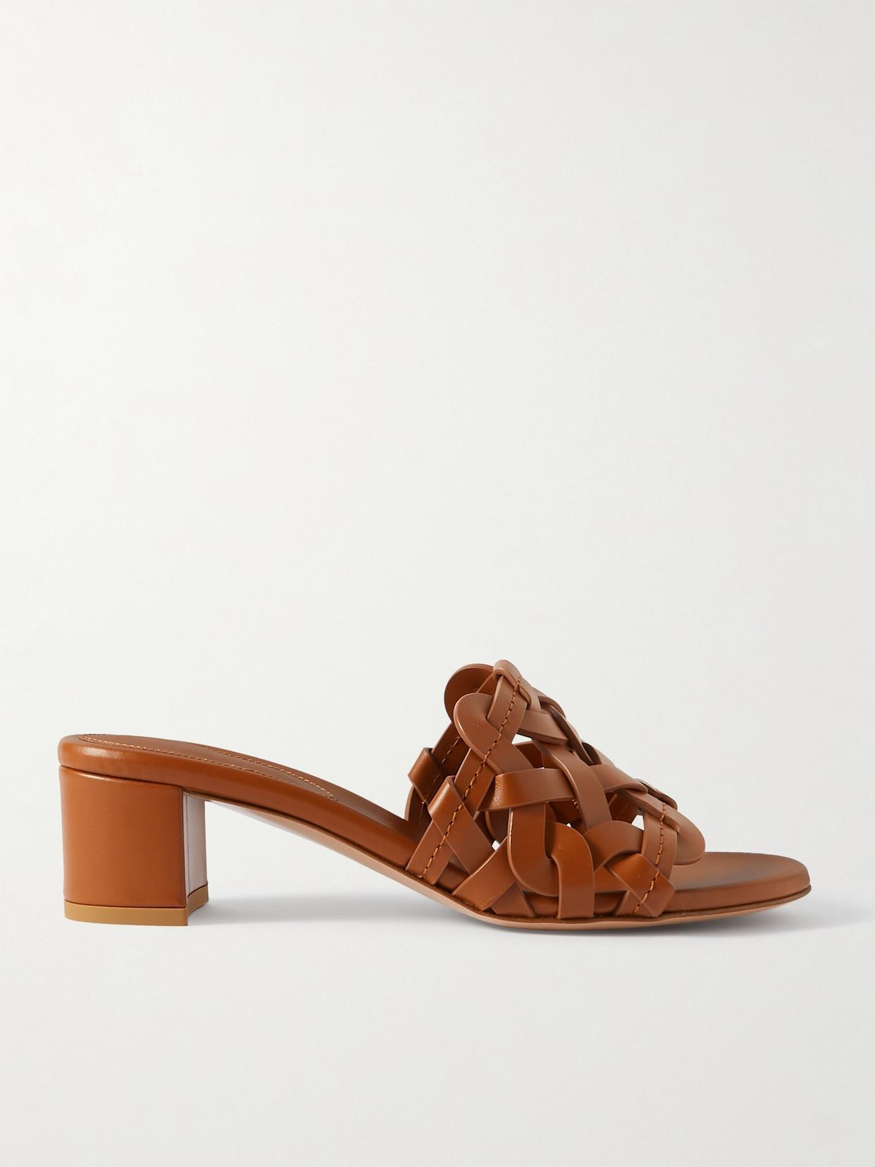 Amalfi 45 Woven Leather Sandals In Brown Product Image