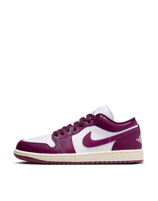 Nike Air Jordan 1 Low sneakers in white and burgundy  Product Image