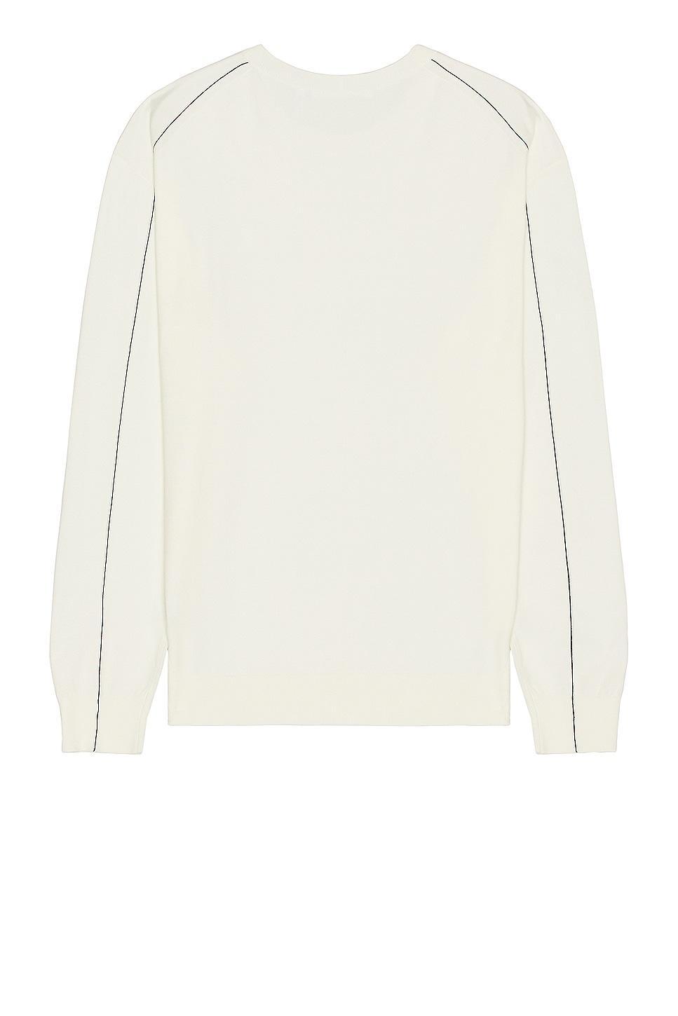 Helmut Lang Fine Gauge Crewneck Sweater in White. Size S. Product Image