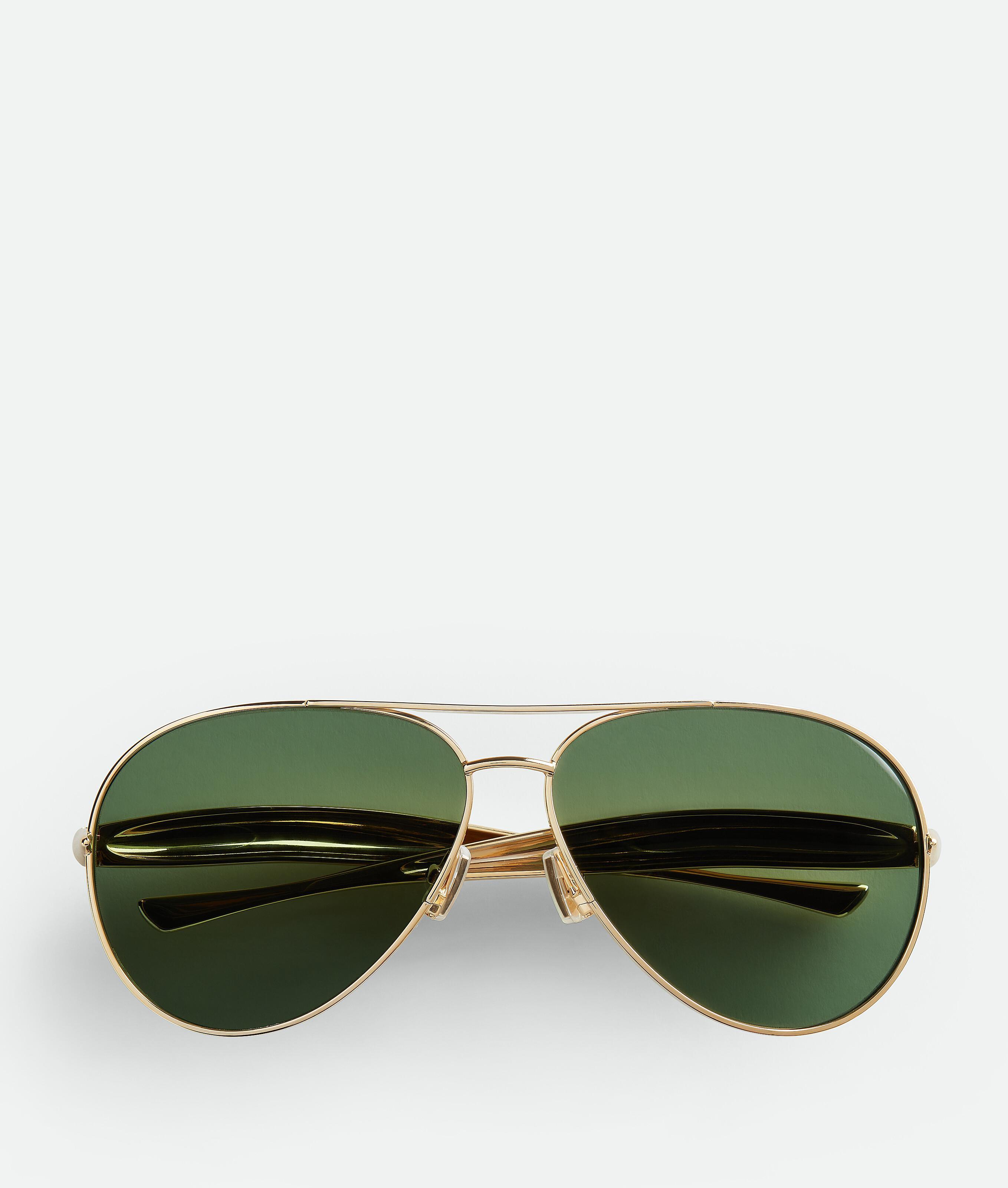 Sardine Aviator Sunglasses in Gold/green Product Image