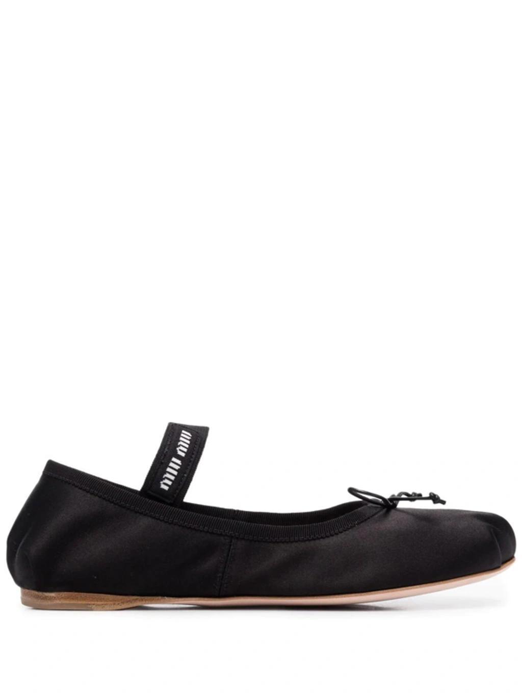 Satin Ballerinas In Nero Product Image