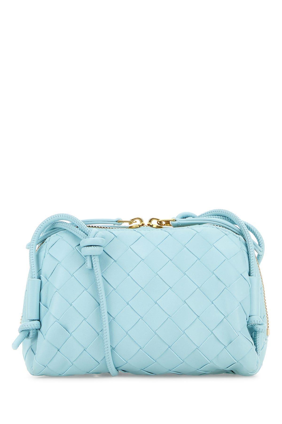 Light Blue Leather Concert Crossbody Bag Product Image