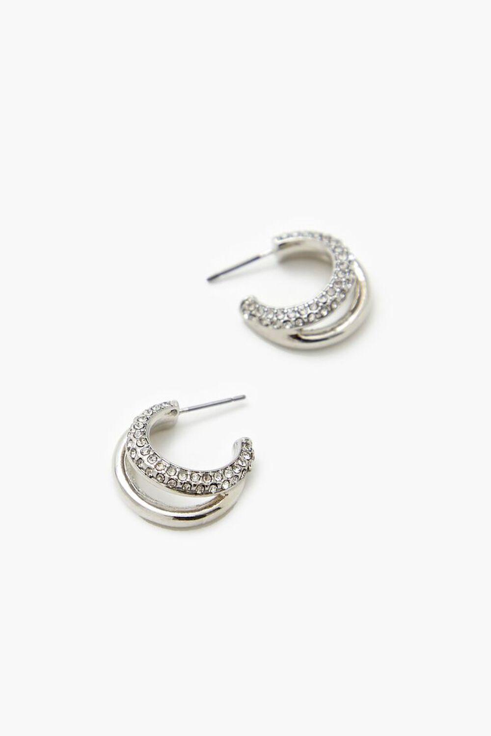 Rhinestone Dual-Hoop Earrings | Forever 21 Product Image