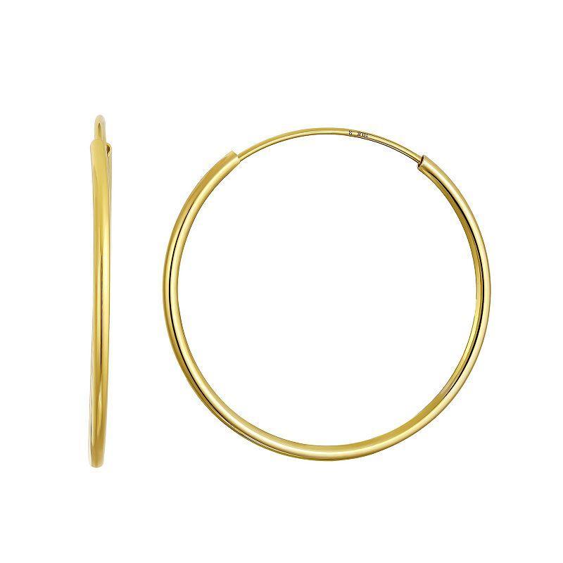 Taylor Grace 10k Gold 20 mm Endless Hoop Earrings, Womens Product Image