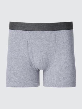 Mens Cotton Boxer Briefs with Deodorizing Gray Large UNIQLO US Product Image