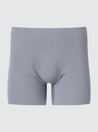 Mens Airism Ultra Seamless Boxer Briefs with Quick-Drying Gray XL UNIQLO US Product Image