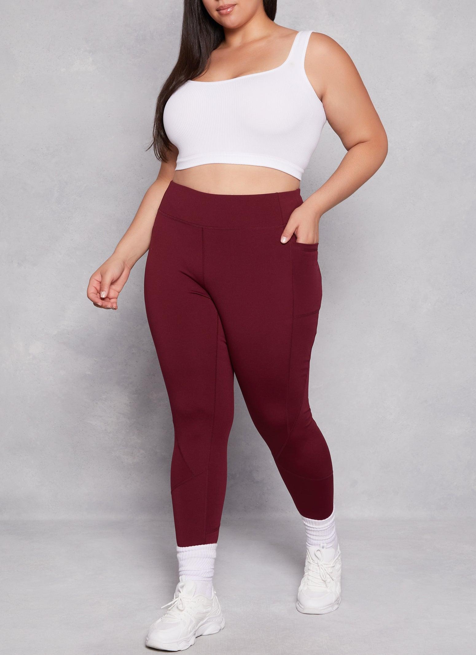 Womens Plus Size Side Pocket High Waist Leggings Product Image