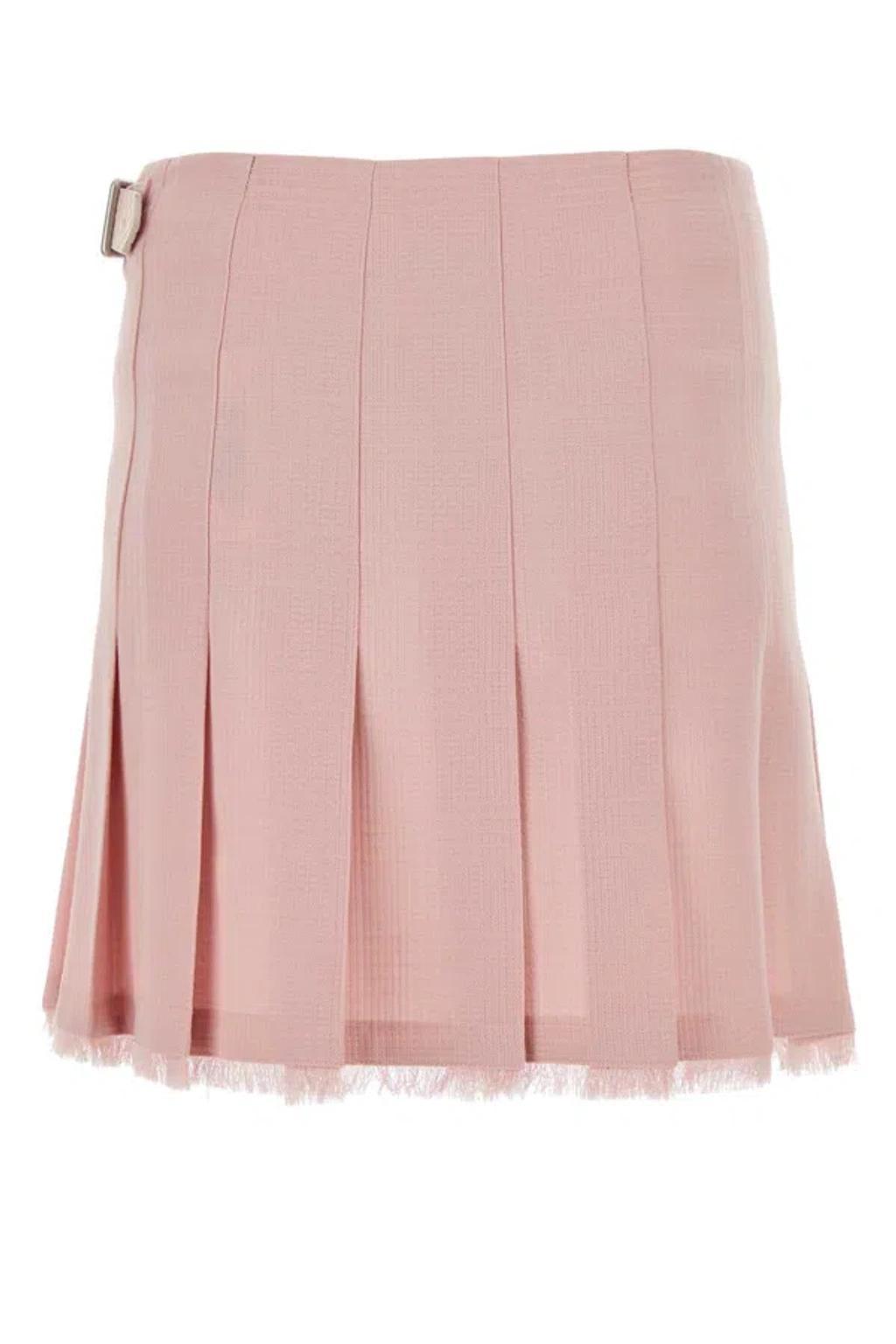 BURBERRY Chic Wool Mini Skirt For Women In Pink Product Image