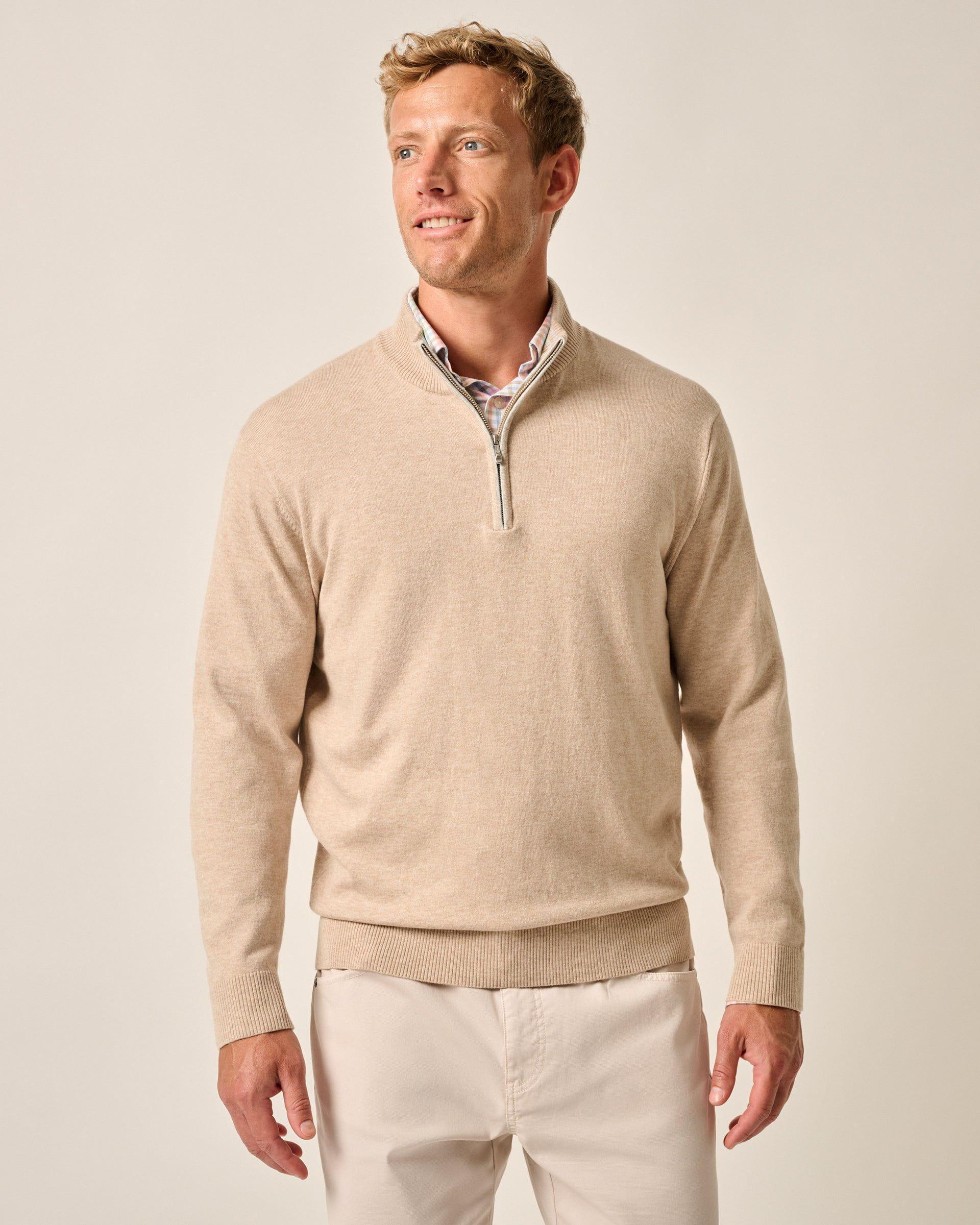 Desmond Plaited Cotton Blend 1/4 Zip Pullover Male Product Image