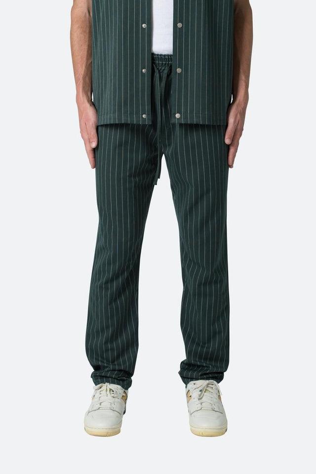 Pinstripe Drawcord Pants - Green Product Image