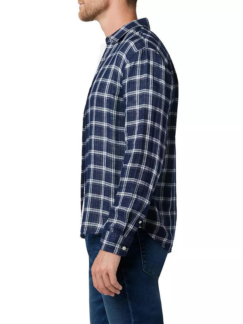 Oliver Plaid Cotton-Linen Shirt Product Image