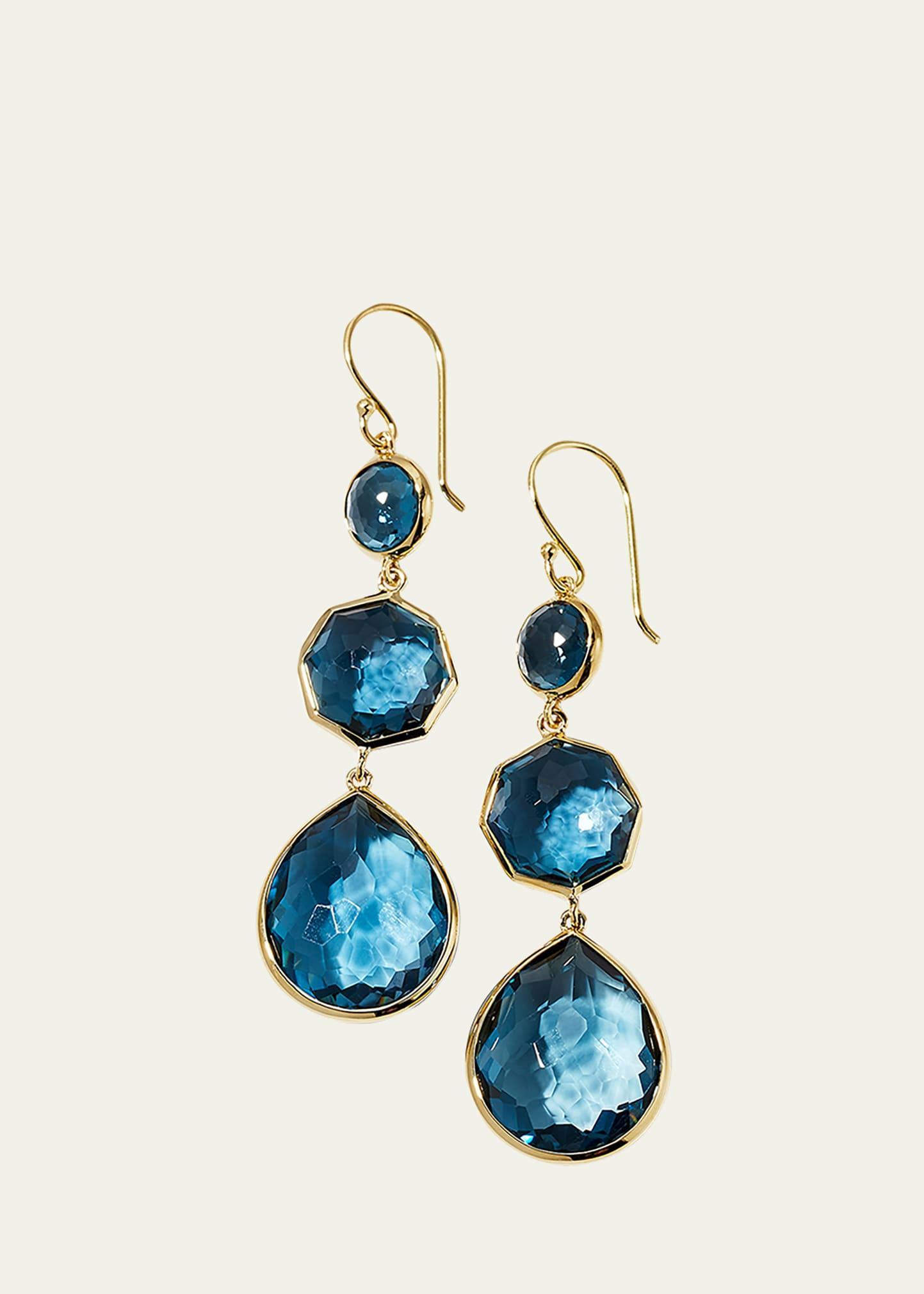 Womens Rock Candy Small Crazy 8S 18K Green Gold & London-Blue-Topaz Drop Earrings Product Image