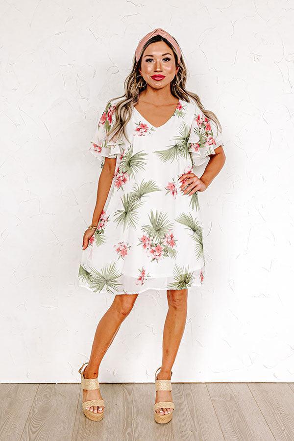 Haute Tropics Shift Dress in White Product Image