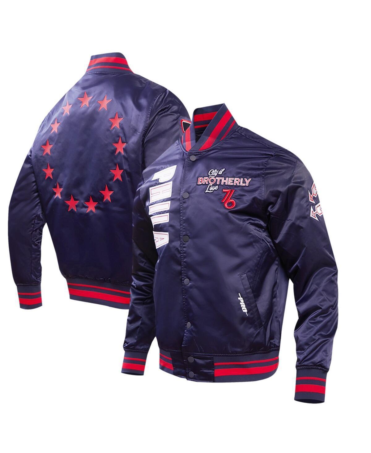 Mens Pro Standard Navy Philadelphia 76ers 2023/24 City Edition Satin Full-Snap Jacket Product Image