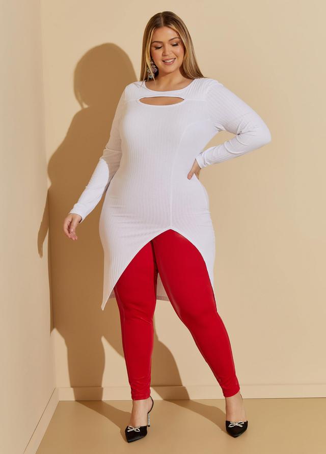 Plus Size Cutout Ribbed Top Ashley Stewart Product Image