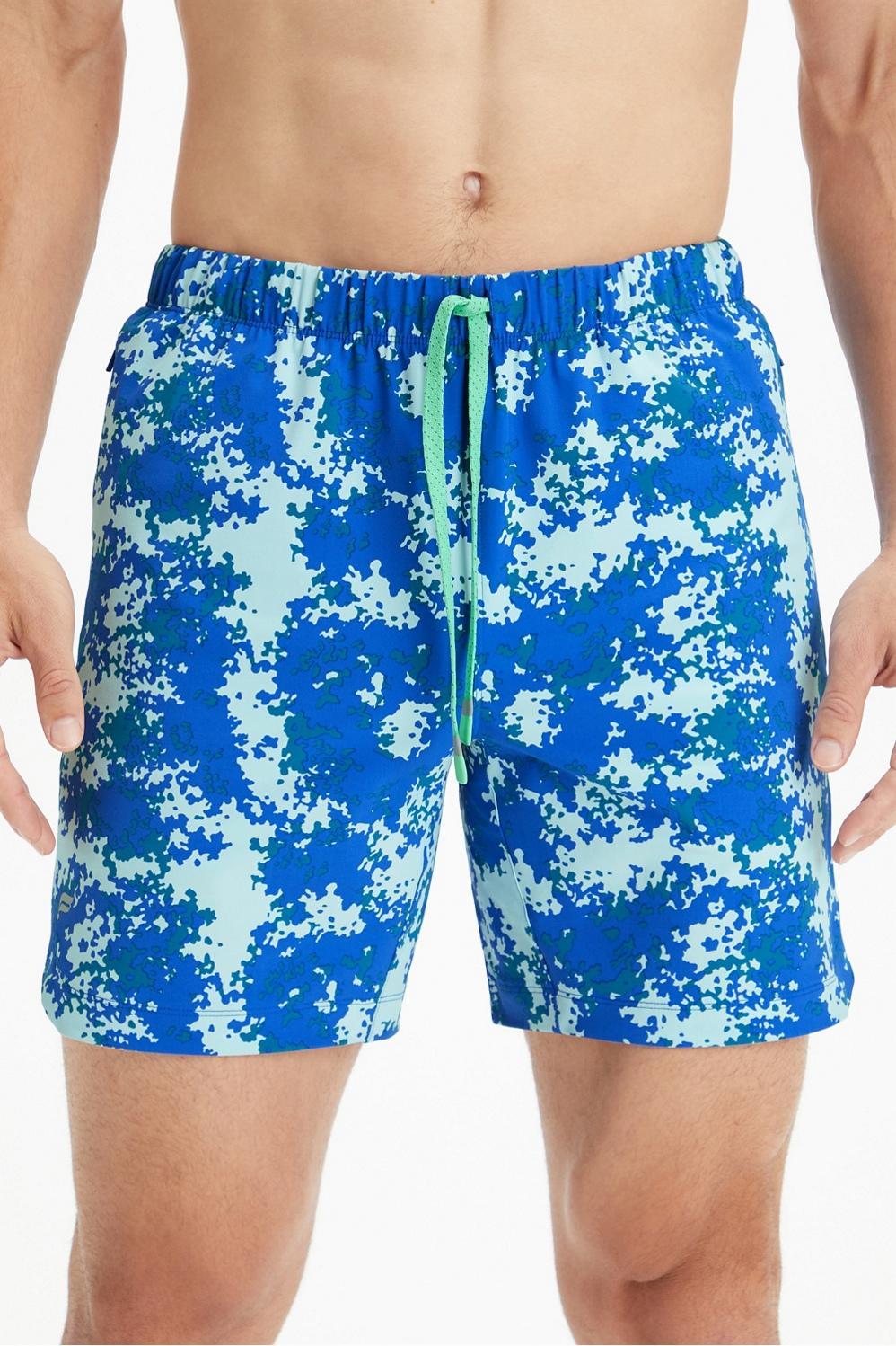 Fabletics Men The One Short male Race Blue Nueue Camo Size M Product Image