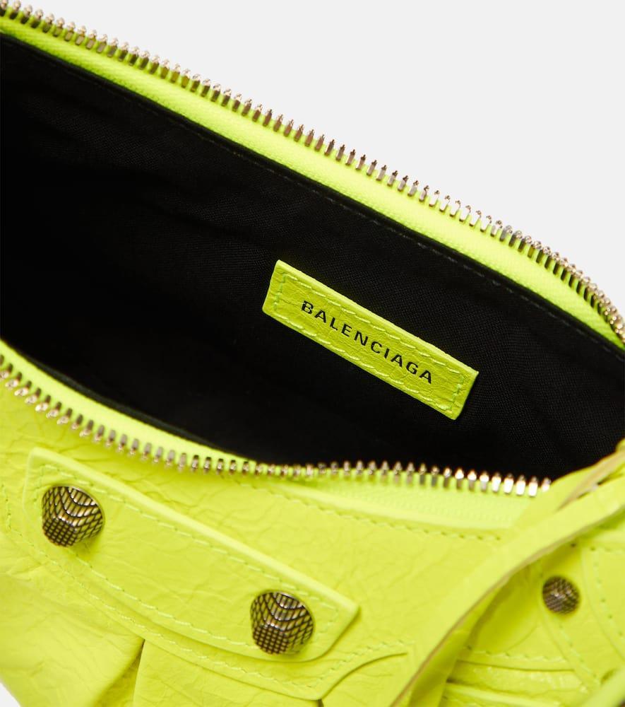 BALENCIAGA Le Cagole Xs Leather Shoulder Bag In Fluo Yellow Product Image