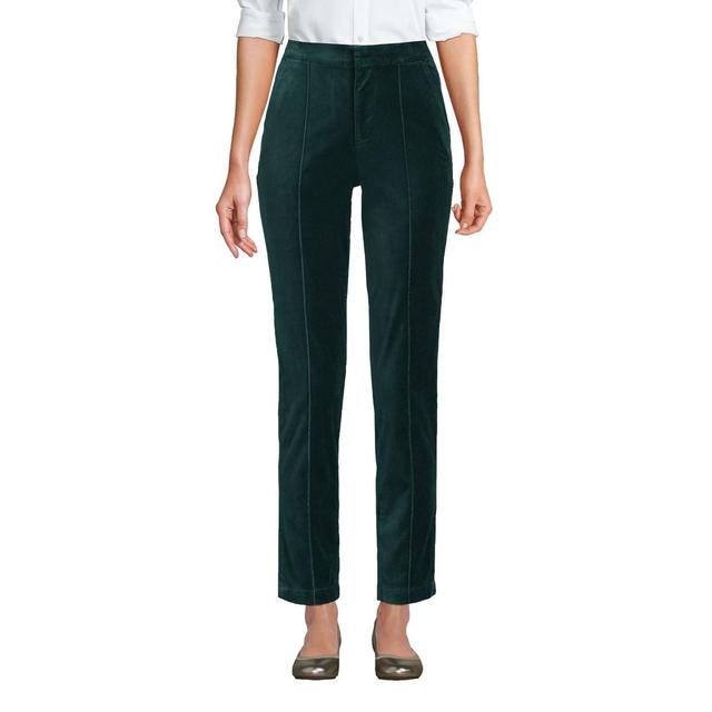 Lands End Womens Velvet High Rise Pin tuck Pencil Ankle Pants Product Image