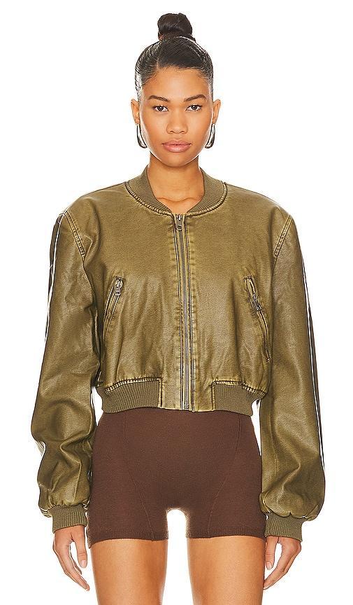 LIONESS Allure Bomber in Olive. Product Image