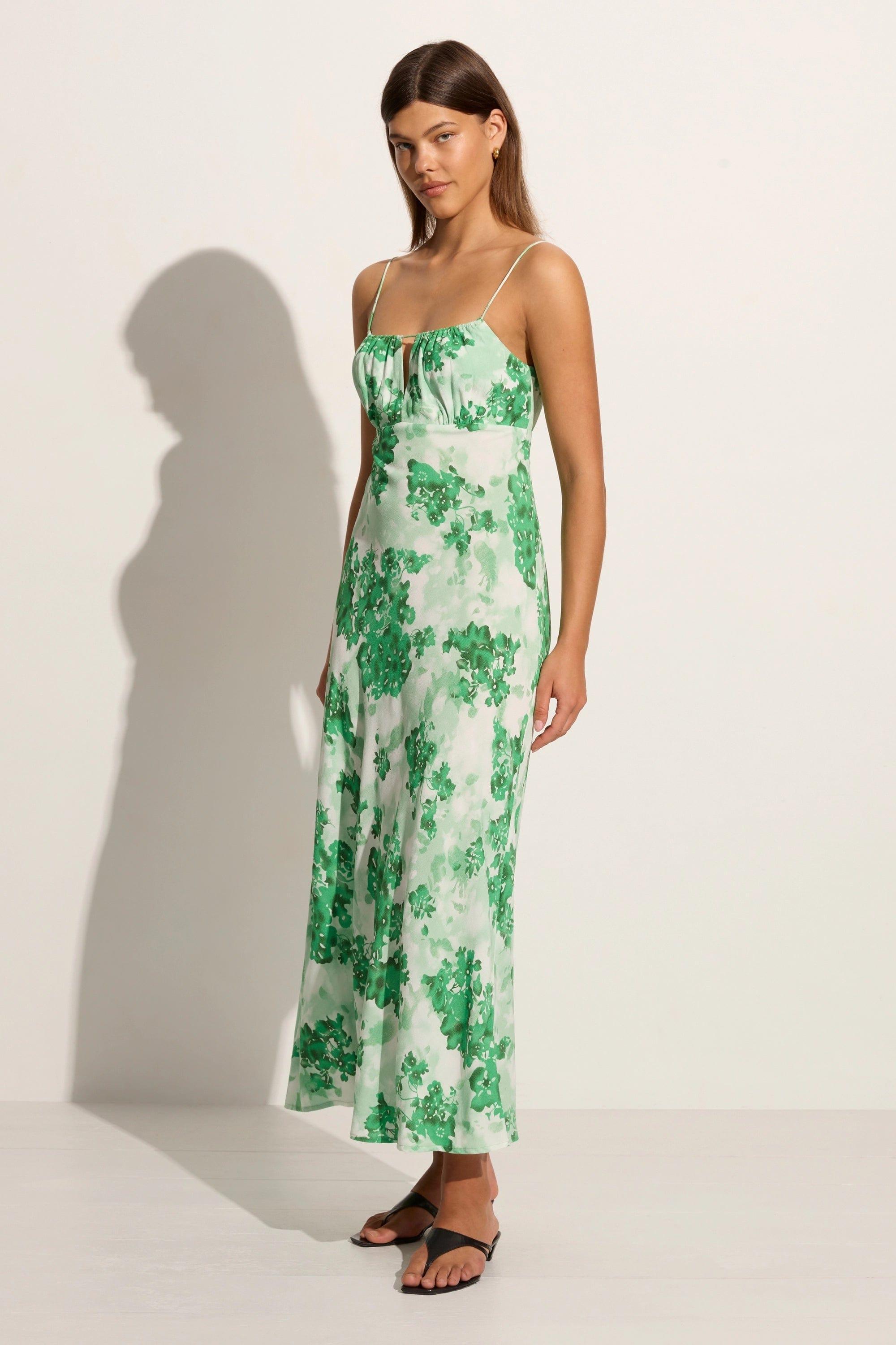 San Paolo Midi Dress Rosella Floral Green Product Image