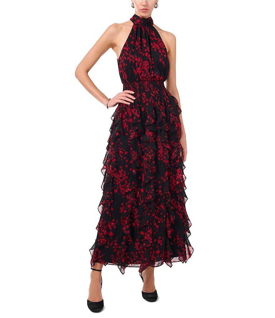 1. STATE Flounce Cascading Floral Print Maxi Dress product image